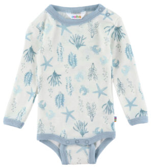 Joha Body l/æ - Uld - Lyseblå m. Print
