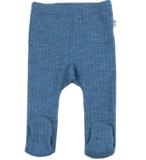 Joha Leggings m. Fødder - Uld - Denim Blå