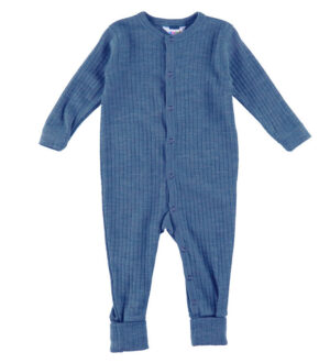 Joha Natdragt m. Fødder - Uld - Denim Blå