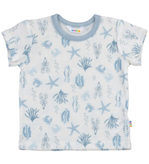 Joha T-shirt - Uld - Lyseblå m. Print