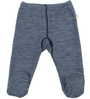 Joha leggings m. Fødder - Uld - Blå