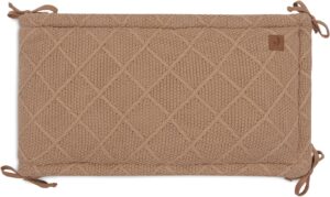 Jollein Strikket Sengerand Ternet Mønster 180x30, Biscuit