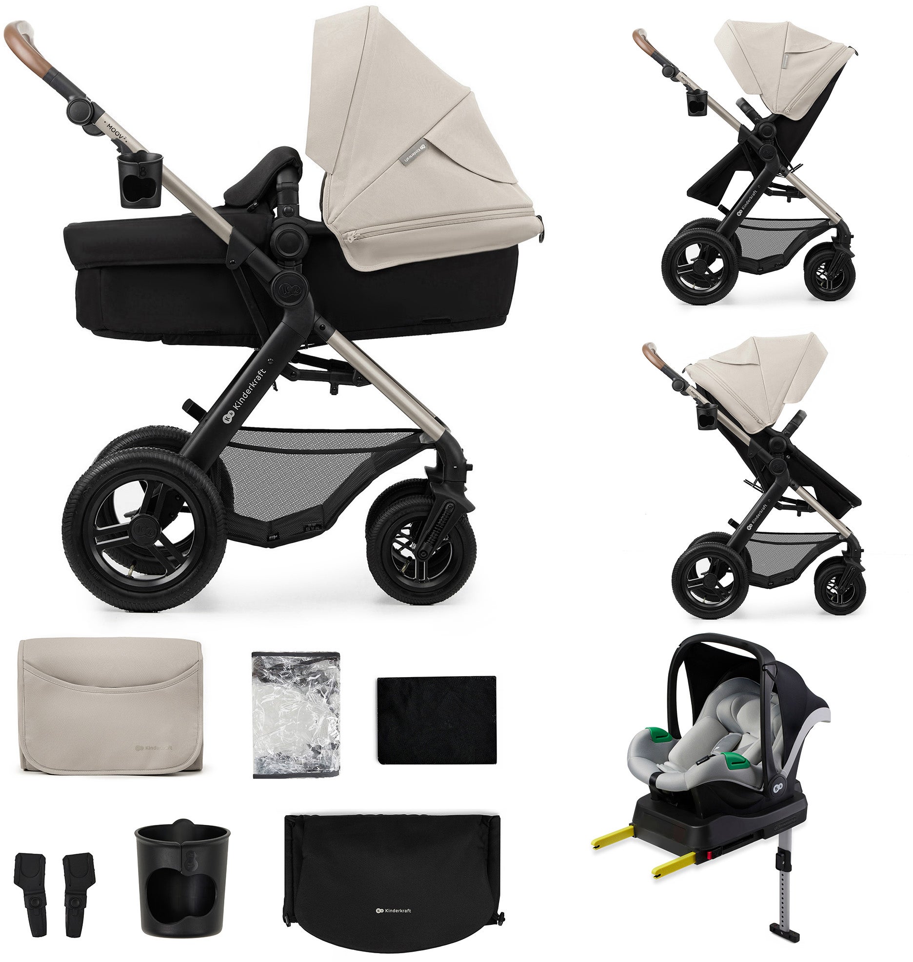 Kinderkraft MOOV 2 4-in-1 Air Duovogn, Moonlight Grey Kinderkraft MOOV 2 4-in-1 Air Duovogn, Moonlight Grey