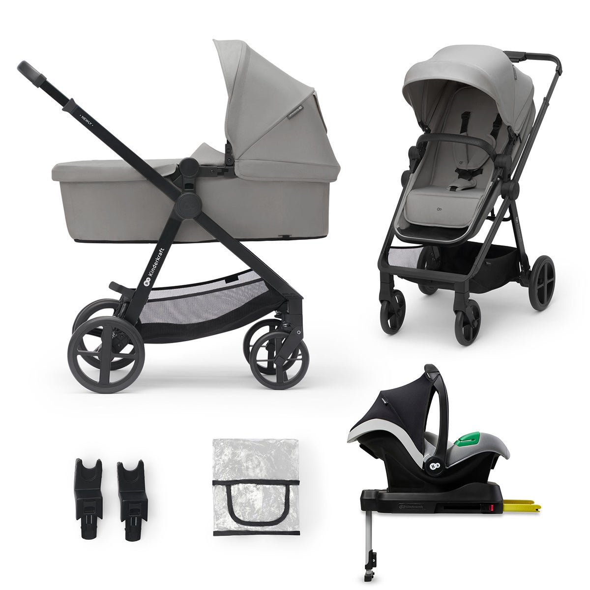 Kinderkraft NEWLY Mink Pro Kombivogn 4-i-1, Moonlight Grey Kinderkraft NEWLY Mink Pro Kombivogn 4-i-1, Moonlight Grey