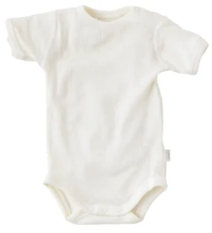 Kort Ærmet Body i Rib - Joha Uld - Natur - 50
