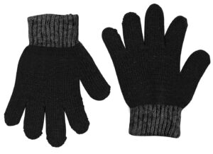 Lindberg Sundsvall Uld Fingervanter 2-pak, Black/Anthracite, 2-5 år