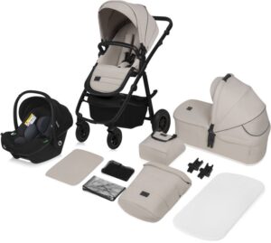 Lionelo Amber Plus 3-in-1 Kombivogn, Beige Sand
