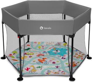 Lionelo ROEL Kravlegård til Barn & Baby, Grey Multicolor