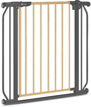 Lionelo Truus Slim Sikkerhedsgitter, Grey Graphite/Natural, Børnegitter
