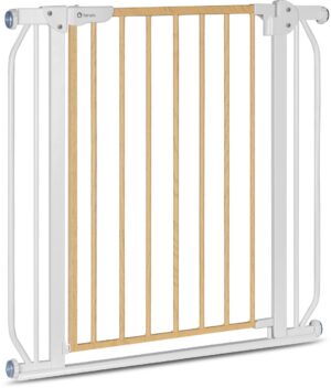 Lionelo Truus Slim Sikkerhedsgitter, White/Natural, Børnegitter