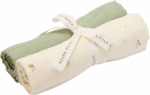 Little Dutch Forest Treasures & Sage Tæpper/ Stofbleer i Musselin 2-pak, Hvid
