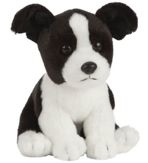 Living Nature Bamse - 21x13 cm - Border Collie-hvalp - Sort/Hvid