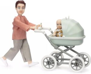 Lundby Dukke m. Baby & Vogn