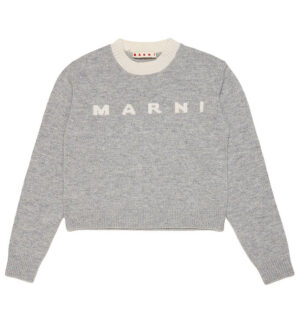 Marni Bluse - Cropped - Uld - Gråmeleret m. Creme