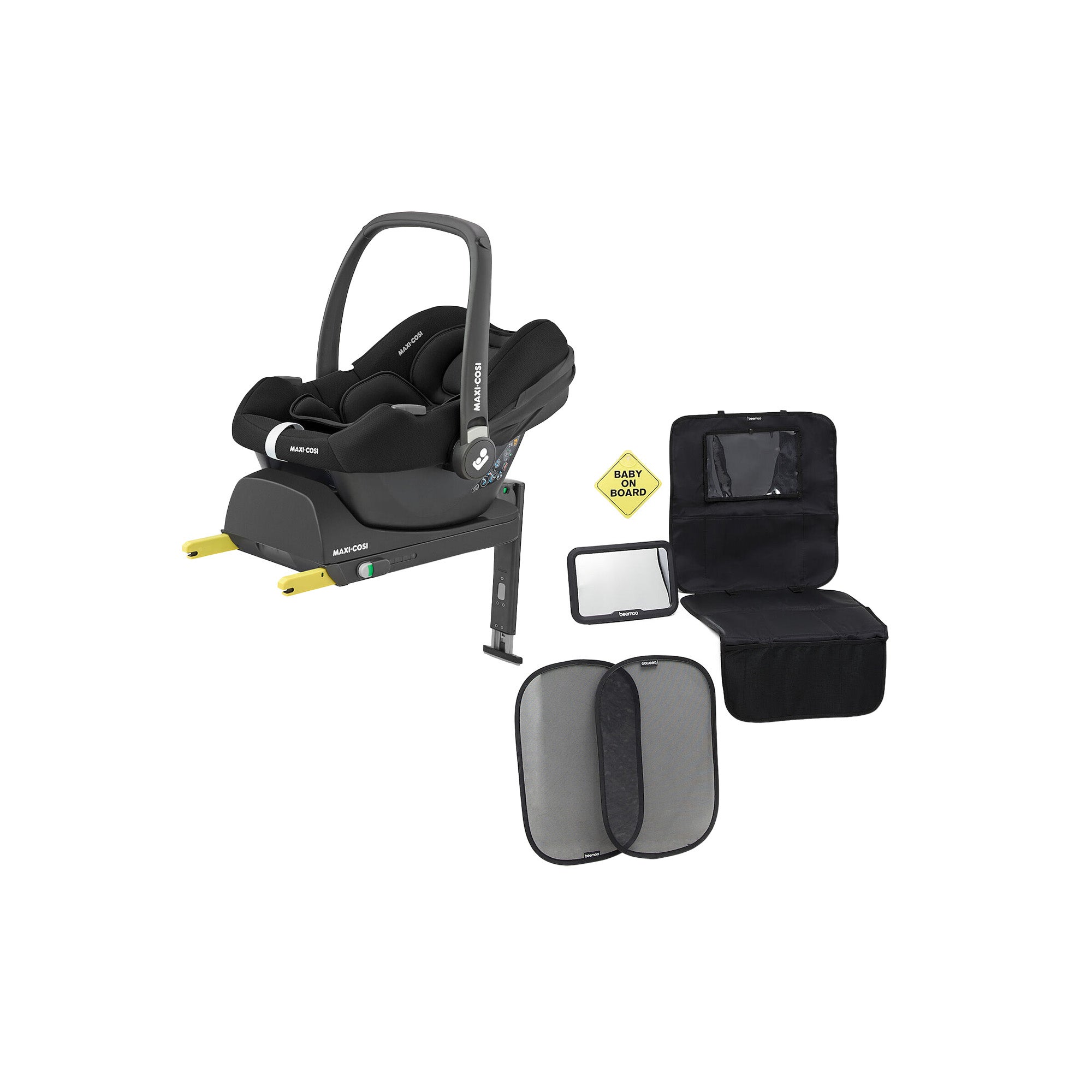 Maxi-Cosi CabrioFix i-Size Autostol Baby inkl. Base & Beemoo Tilbehørspakke, Black Maxi-Cosi CabrioFix i-Size Autostol Baby inkl. Base & Beemoo Tilbehørspakke, Black