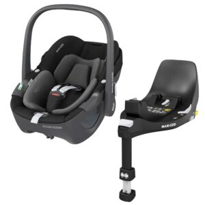 Maxi-Cosi Pebble 360 Autostol Baby inkl. FamilyFix 360 Base, Essential Black