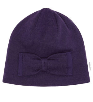 Mikk-Line Hue m. Sløjfe - Uld/Akryl - 2-lags - Nightshade