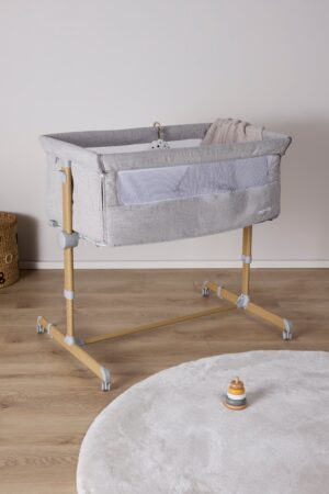 Moweo ELLIS Bedside Crib, Lysegrå