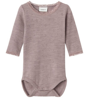 Name It Body l/æ - Uld - Noos - NbfWang - Purple Dove m. Hulmøns