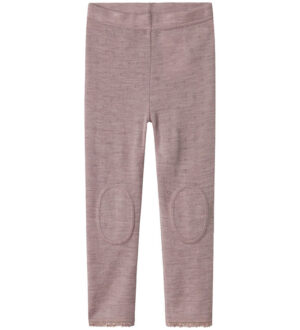 Name It Leggings - Uld - Noos - NmfWang - Purple Dove m. Hulmøns