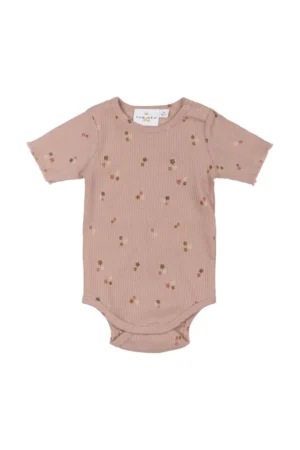 Odelia Rib Body kortærmet - Adobe rose - 80