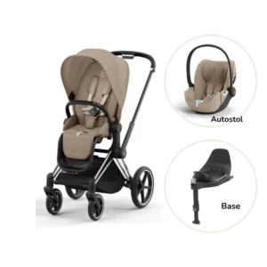 Priam klapvogn inkl. cloud T og base - cozy beige/chrome black PLUS