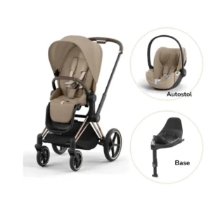 Priam klapvogn inkl. cloud T og base - cozy beige/rosegold PLUS