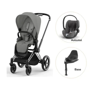 Priam klapvogn inkl. cloud T og base - mirage grey/chrome black PLUS