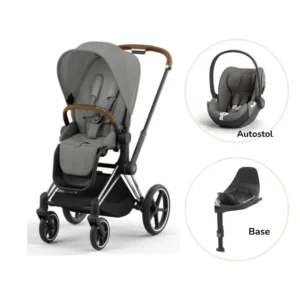 Priam klapvogn inkl. cloud T og base - mirage grey/chrome brown
