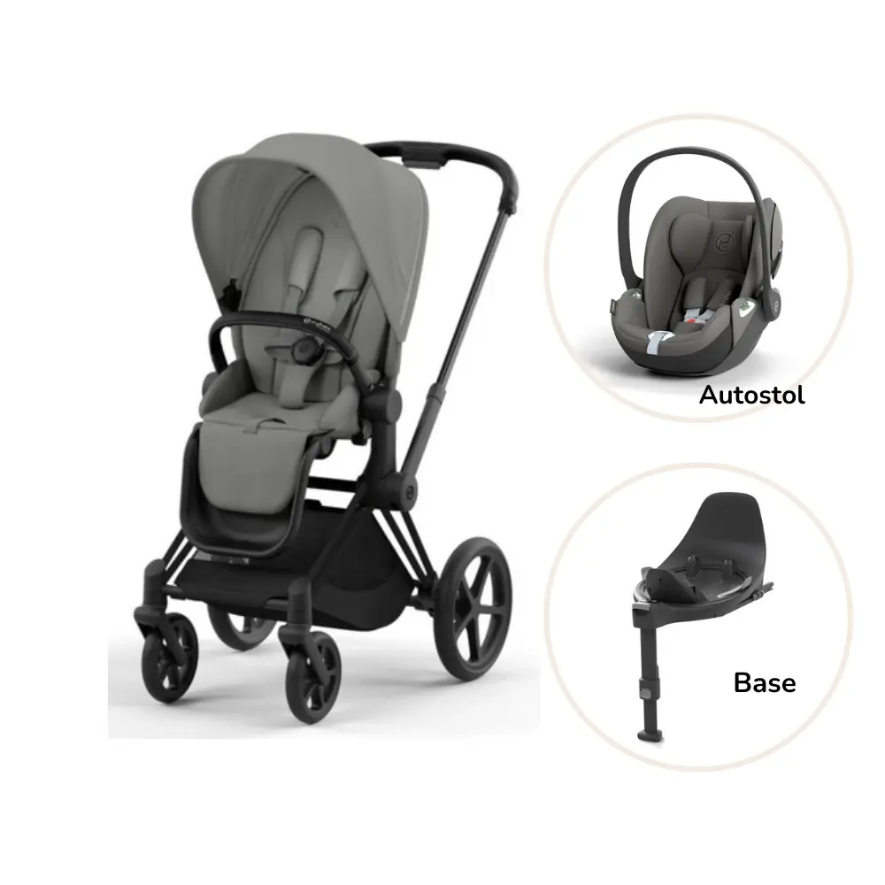 Priam klapvogn inkl. cloud T og base - mirage grey/matt black Priam klapvogn inkl. cloud T og base - mirage grey/matt black