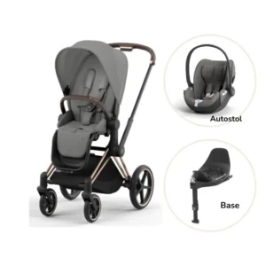 Priam klapvogn inkl. cloud T og base - mirage grey/rosegold