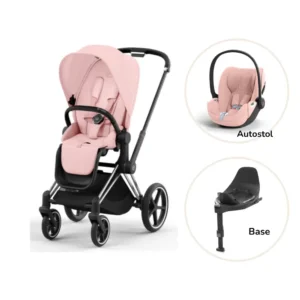 Priam klapvogn inkl. cloud T og base - peach pink/chrome black PLUS