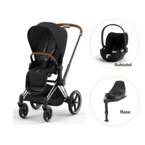 Priam klapvogn inkl. cloud T og base - sepia black/chrome brown PLUS