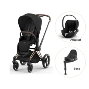 Priam klapvogn inkl. cloud T og base - sepia black/rosegold