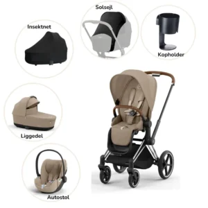 Priam pakke - cozy beige/chrome brown PLUS