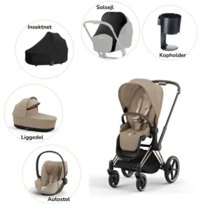 Priam pakke - cozy beige/rosegold PLUS