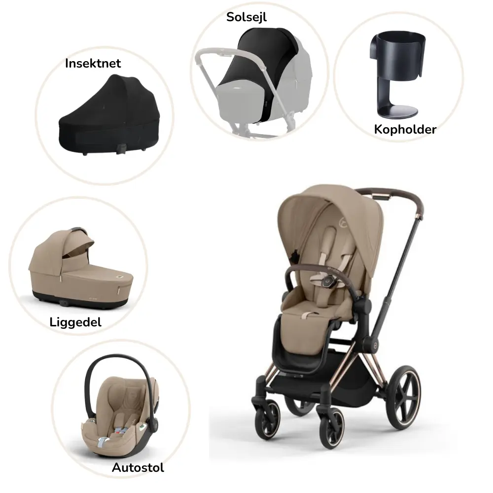 Priam pakke - cozy beige/rosegold PLUS Priam pakke - cozy beige/rosegold PLUS
