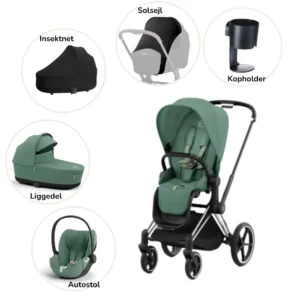 Priam pakke - leaf green/chrome black PLUS