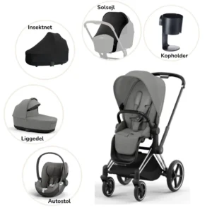 Priam pakke - mirage grey/chrome black