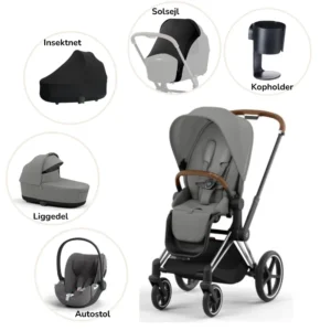 Priam pakke - mirage grey/chrome brown PLUS