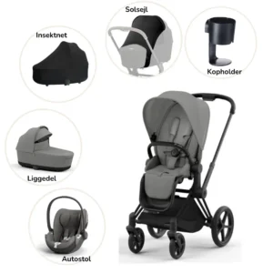 Priam pakke - mirage grey/matt black