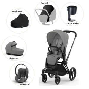 Priam pakke - mirage grey/matt black PLUS