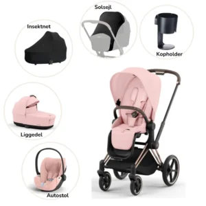 Priam pakke - peach pink/rosegold PLUS