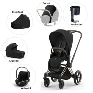 Priam pakke - sepia black/rosegold