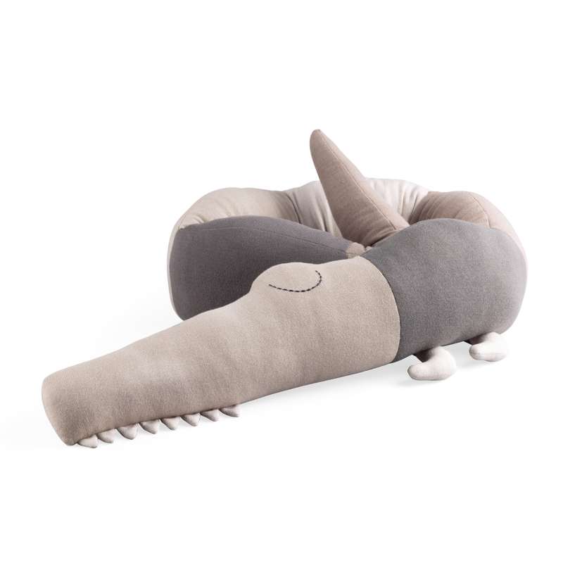 Sebra Strikket Pude/Sengerand - Sleepy Croc - Seabreeze Beige Sebra Strikket Pude/Sengerand - Sleepy Croc - Seabreeze Beige