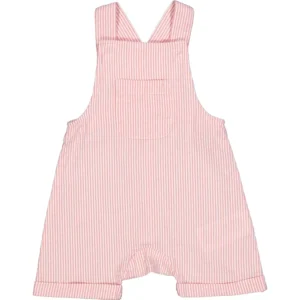 Seersucker stripe smækbukser - Balsam cream/ Bubblegum - 98