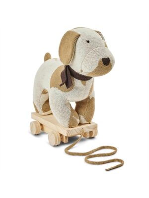 Smallstuff - Pull Along Dog offwhite/ nature