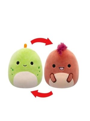 Squishmallows - 13 cm P20 Flip A Mallows - Seanster Velociraptor/Kelly Stegosaurus