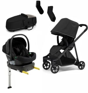 Thule Shine Duovogn inkl. Beemoo Route i-Size Autostol Baby & ISOFIX Base, Black/Black Stone
