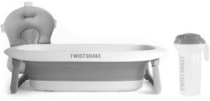 Twistshake Badekar inkl. Badestøtte & Skyllekande, Pastel Grey